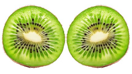 Fototapeta premium Two Slices of Fresh Kiwi Fruit