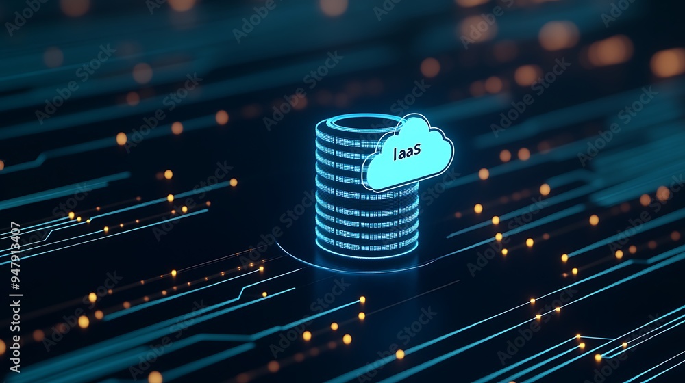 Poster futuristic digital representation of database as a service (dbaas) in the cloud computing environmen