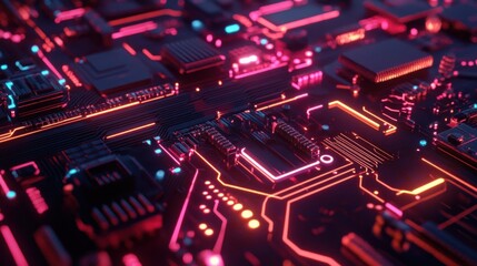 Obraz premium Neon Circuitry