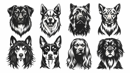 Fototapeta premium Silhouette dog diverse breed