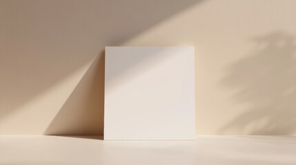 Obraz premium Blank Mockup Beige Wall.