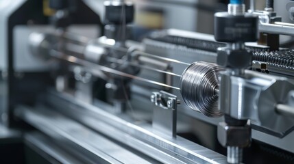 Naklejka premium Electrifying Efficiency Precision Machinery Creating Coils for HighTech Electrical Components