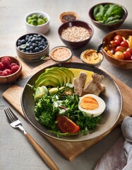 serene setting showcasing a balanced meal with a focus on mindful eating