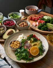 serene setting showcasing a balanced meal with a focus on mindful eating