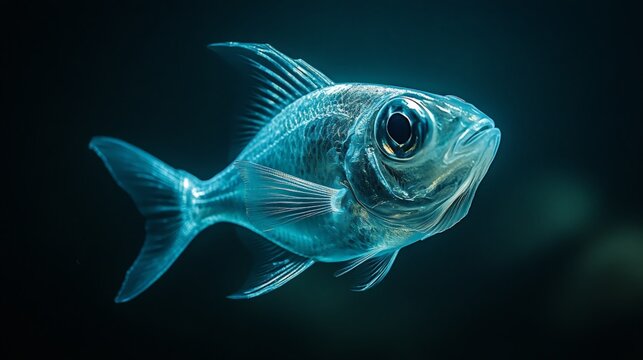 Teal Hatchetfish in Dark Waters