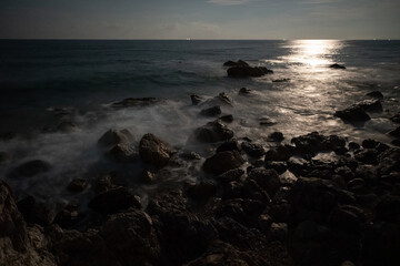 月夜の海岸　愛知県