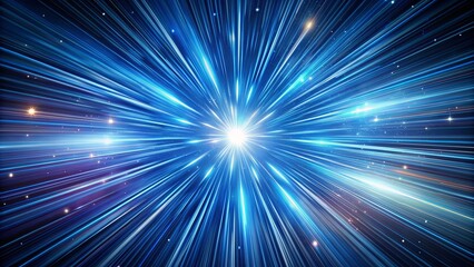 Fototapeta premium Abstract of a star warp with traces of moving stars light and interstellar fast speed travel