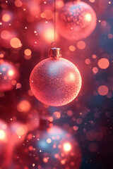Fototapeta premium Dissolving ornaments blending into a pastel red mist,