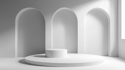 Fototapeta premium White Archway Podium.