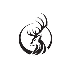 Deer Logos Stock Illustrations. Deer Head Silhouette Deer Logo Design