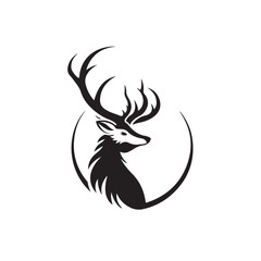 Deer Logos Stock Illustrations. Deer Head Silhouette Deer Logo Design