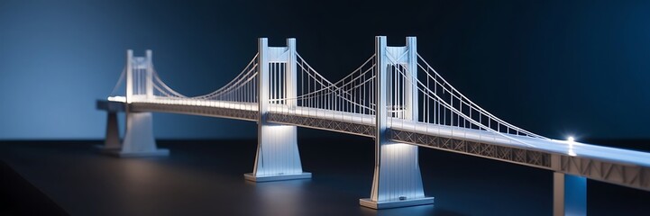 architecture of a 3d model bridge project. Engineering concpet
