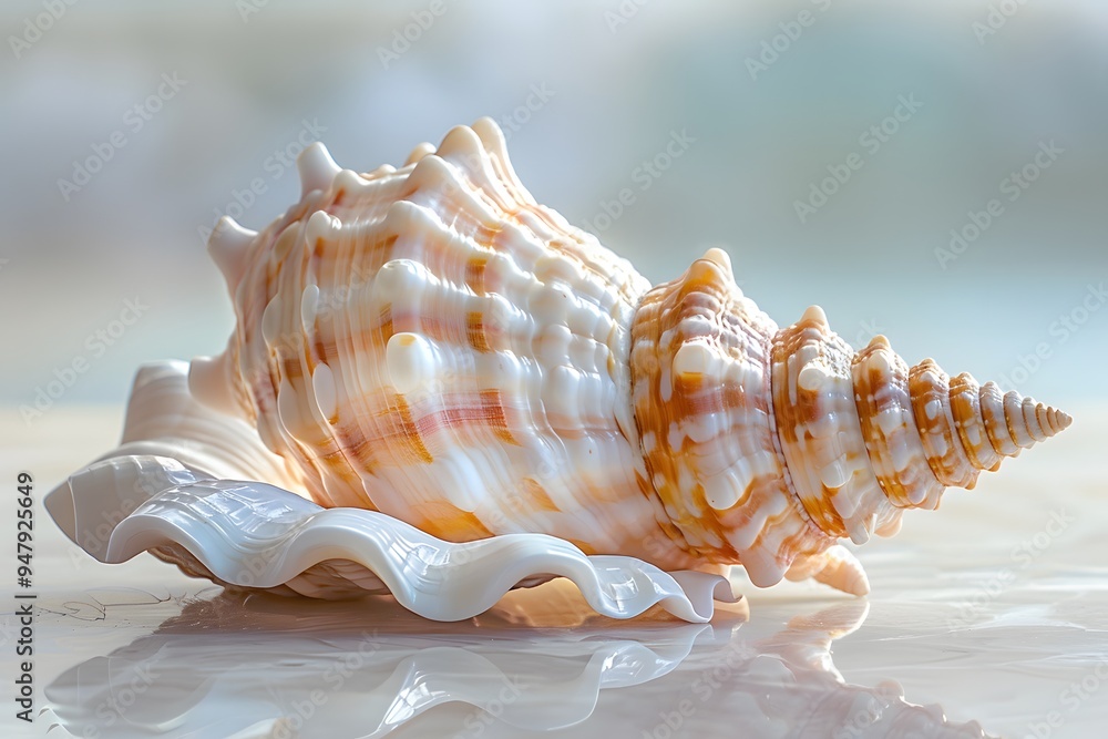 Poster exquisite seashell displaying nature's intricate patterns and colors