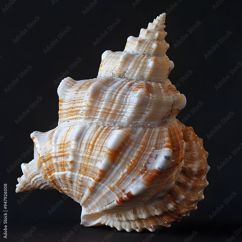 Poster stunning spiral shell with intricate patterns and textures