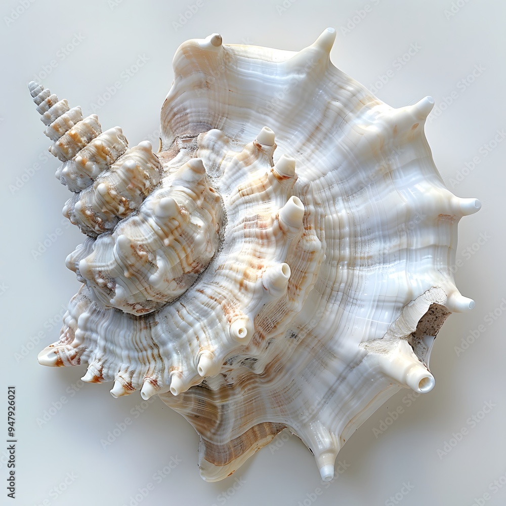 Poster beautifully detailed seashell with intricate patterns and textures