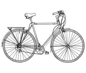 vintage bicycle on white background 