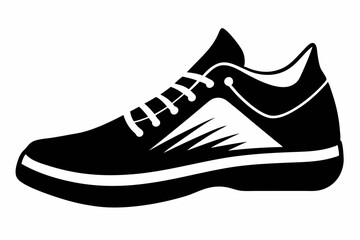 Shoes silhouette vector illustration, male classic, sneakers, running shoes