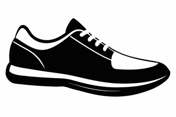 Shoes silhouette vector illustration, male classic, sneakers, running shoes