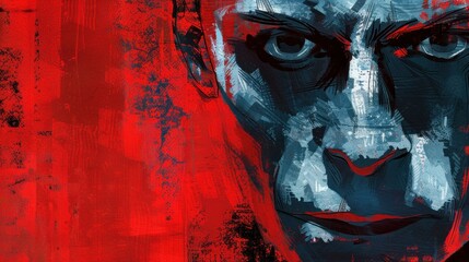 Close up abstract portrait with one eye.