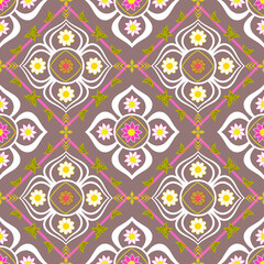 Seamless woven fabric, Applied Thai fabric pattern , can be used for textile , wallpaper, clothing, tile.