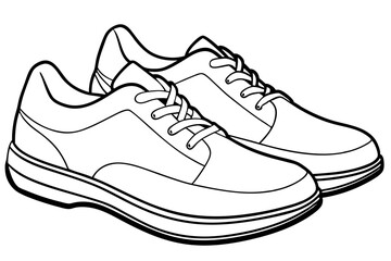 Shoes silhouette vector illustration, male classic, sneakers, running shoes