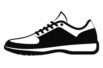 Shoes silhouette vector illustration, male classic, sneakers, running shoes