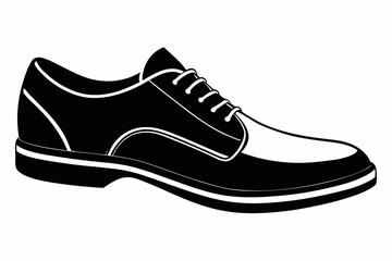 Shoes silhouette vector illustration, male classic, sneakers, running shoes