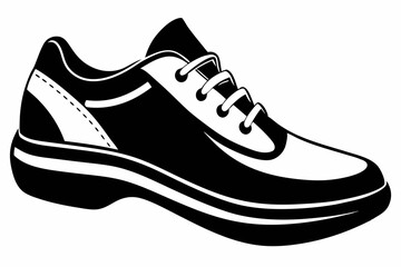 Shoes silhouette vector illustration, male classic, sneakers, running shoes