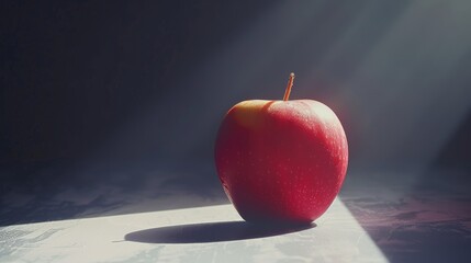 Craving Perfection A Stunning Studio Portrait of a Tempting Apple Illuminated with Dramatic Lighting to Accentuate its Alluring Curves and Shadows