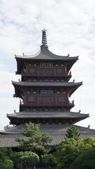 Fototapeta premium Pagoda Chinese Huayan Temple in Datong in China Vertical Shoot