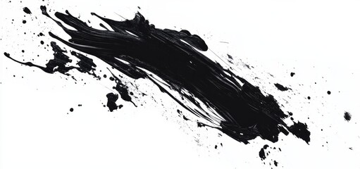 Abstract black ink splash on a white background
