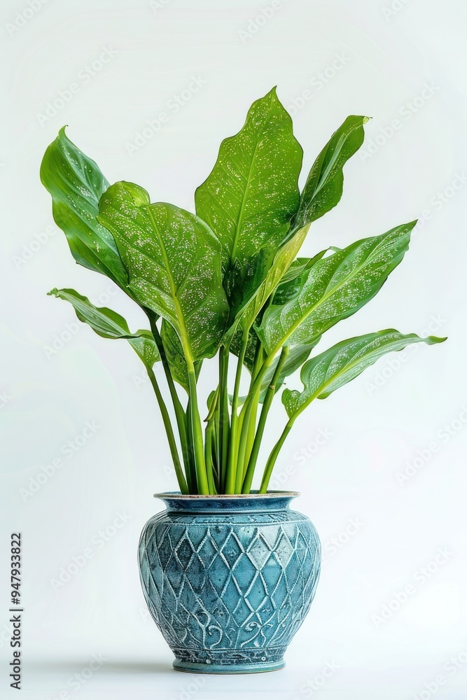 Sticker Elegant green potted plant