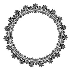 Damask black Round circular round ornament floral Abstract pattern, Classic Victorian traditional style, Mandala, Moroccan frame, Floral frames, Antique, Vintage Design