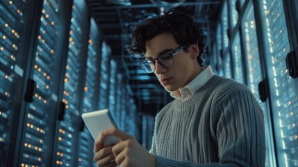 The Technician in Server Room