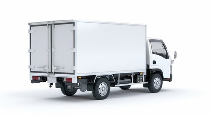 White delivery truck rear view