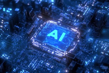 Futuristic AI microchip technology