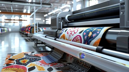 Dynamic Fabric Creation CuttingEdge Printing Machine in Action