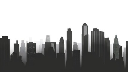 Naklejka premium Modern urban skyline silhouette illustration