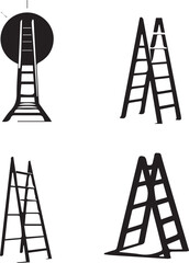 silhouette of clean vector stair isolated on white background 