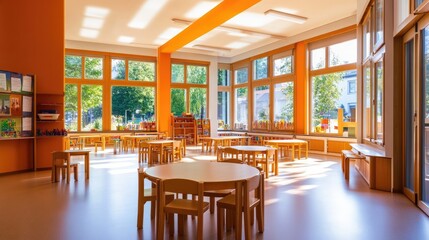 Classroom Design for Kindergarten with Child-Sized Tables and Chairs