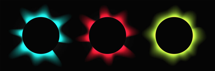 Set of circle illuminate light frames