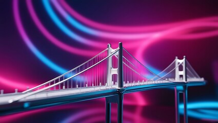 Obraz premium architecture of a 3d model bridge project. Engineering concpet