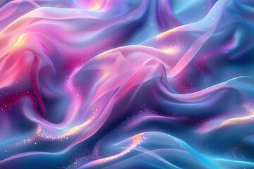 Fototapeta premium A colorful, flowing piece of fabric with a purple hue