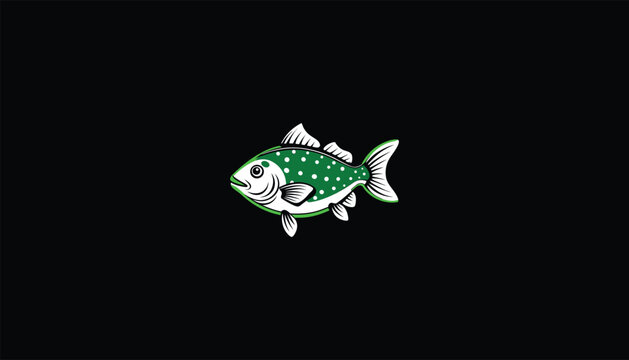 recommend clip art: Green Sunfish Swimming – White Outline, Black Background