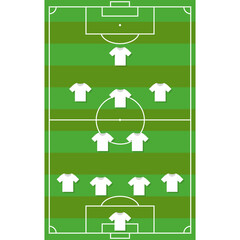 Football Stadium with Team Form. Vector Illustration