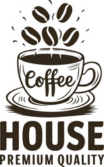 coffee house premium quality vector design