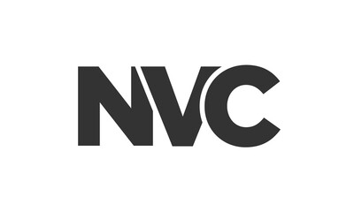 NVC logo design template with strong and modern bold text. Initial based vector logotype featuring simple and minimal typography. Trendy company identity.