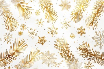Elegant golden winter holiday illustration