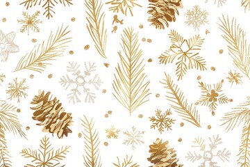 Festive golden winter pattern