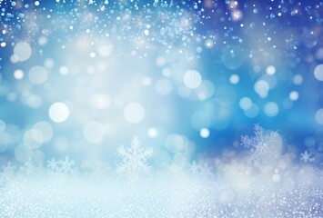 Fototapeta premium Winter snowflakes bokeh festive background